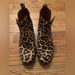Franco Sarto Women's Sz 6M Tan Black Brown Cheetah/Leopard Print Booties